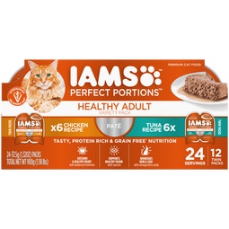 IAMS™ PERFECT PORTIONS™ HEALTHY ADULT PATÉ VARIETY PACK - CHICKEN RECIPE & TUNA RECIPE 12CT image