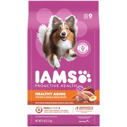 IAMS Proactive Health Healthy Aging Chicken & Whole Grain Recipe Dry Dog Food, (4) 5 Lb Bags image