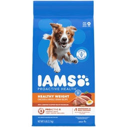 IAMS Proactive Health Healthy Weight Adult Chicken & Whole Grain Recipe Dry Dog Food, (4) 5 Lb Bags image
