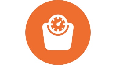 orange icon of scale for weight