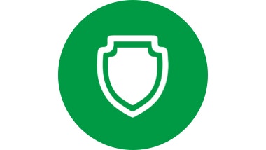 green icon of a shield