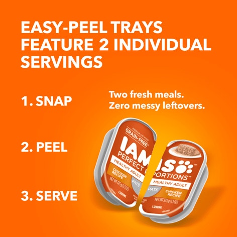 IAMS™ PERFECT PORTIONS™ HEALTHY ADULT PATÉ VARIETY PACK - CHICKEN RECIPE & TUNA RECIPE 12CT image 1