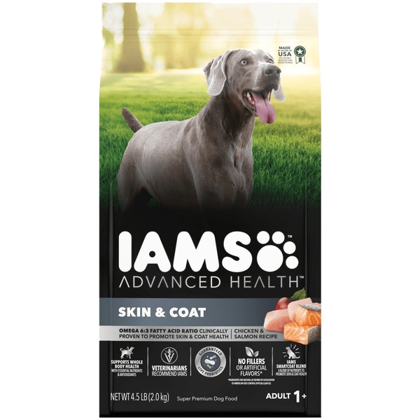 IAMS ADVANCED HEALTH Skin & Coat Chicken and Salmon Recipe Adult Dry Dog Food, 4.5 lb bag image 1
