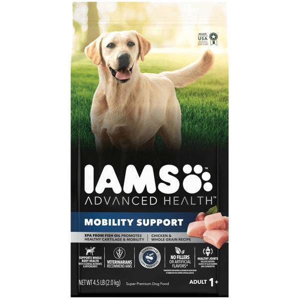 IAMS ADVANCED HEALTH Mobility Support Chicken and Whole Grain Recipe Adult Dry Dog Food, 4.5 lb. Bag image 1