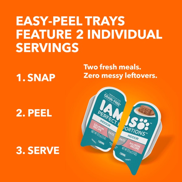 IAMS™ PERFECT PORTIONS™ INDOOR PATÉ VARIETY PACK- SALMON RECIPE & TURKEY RECIPE 12CT image 3
