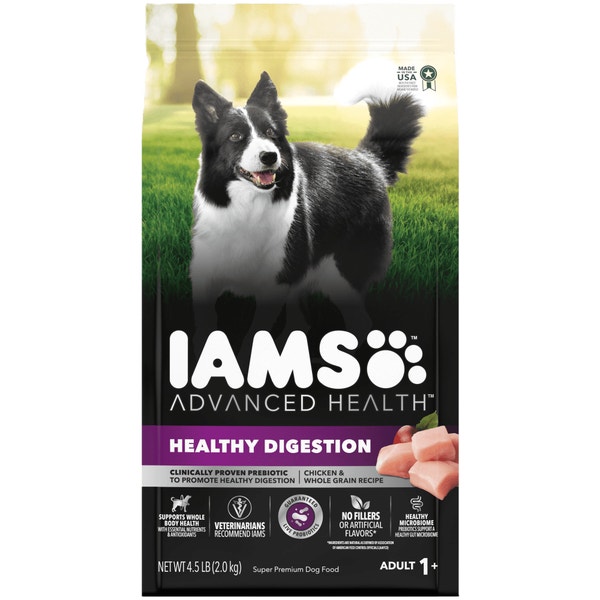 IAMS ADVANCED HEALTH Healthy Digestion Adult Dry Dog Food with Real Chicken, 4.5 lb. Bag image 1