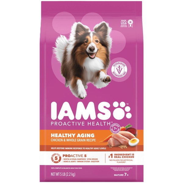 IAMS Proactive Health Healthy Aging Chicken & Whole Grain Recipe Dry Dog Food, (4) 5 Lb Bags image 1
