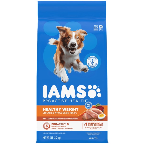 IAMS Proactive Health Healthy Weight Adult Chicken & Whole Grain Recipe Dry Dog Food, (4) 5 Lb Bags image 1