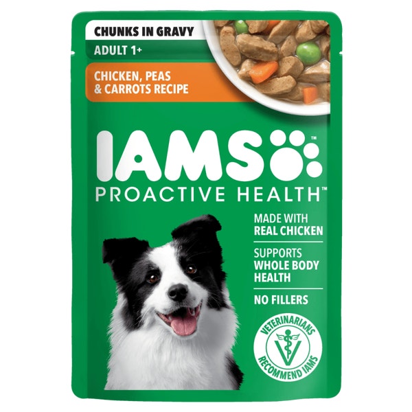 IAMS Proactive Health Adult Chicken, Peas and Carrots Recipe Wet Dog Food image 1