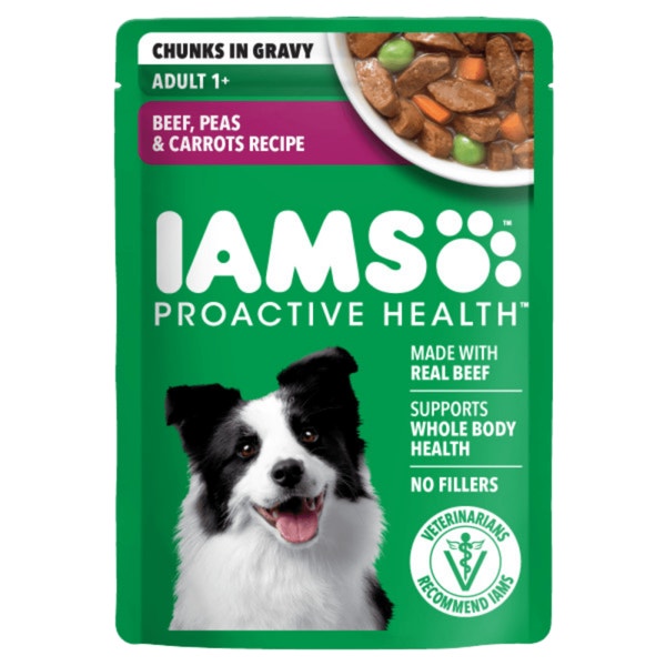 IAMS Proactive Health Adult Beef, Peas and Carrots Recipe Wet Dog Food image 1