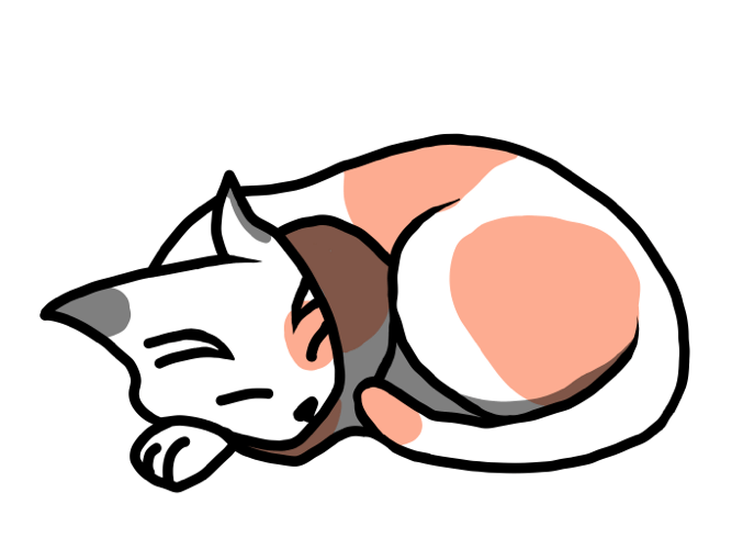 cat curled up in a ball