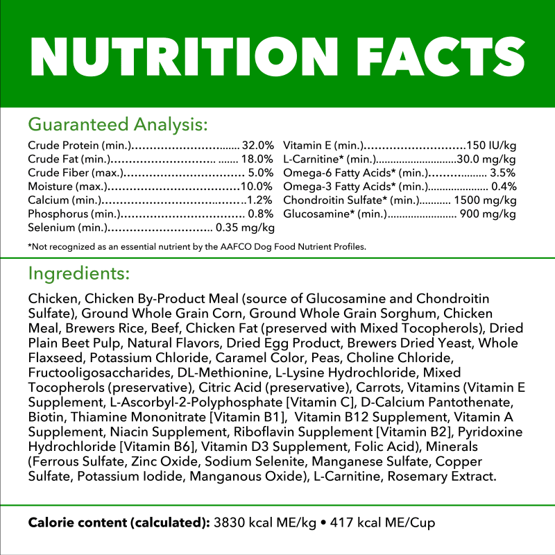 IAMS Proactive Health High Protein Dry Dog Food With Chicken & Beef guaranteed analysis image