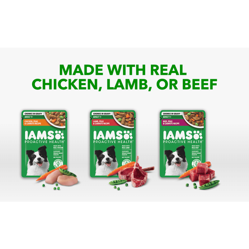 IAMS Proactive Health Adult Beef, Peas and Carrots Recipe Wet Dog Food benefits image 1