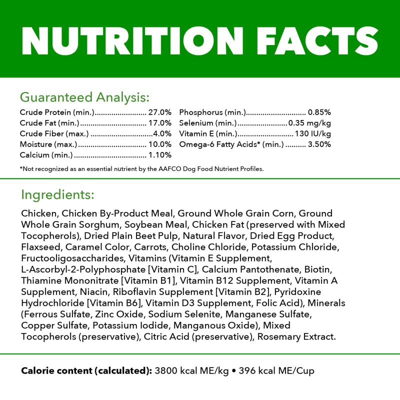 IAMS Proactive Health Small Breed Adult Chicken & Whole Grain Recipe Dry Dog Food, (4) 5 Lb Bags guaranteed analysis image