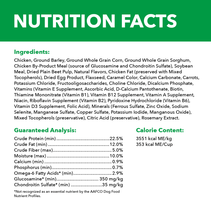 IAMS Proactive Health Large Breed Adult Chicken & Whole Grain Recipe Dry Dog Food, 15 Lb Bag ingredients image