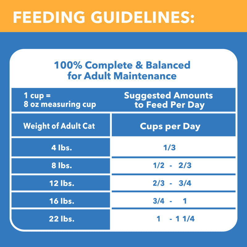 IAMS™ HEALTHY ENJOYMENT™ Dry Cat Chicken & Salmon feeding guidelines image