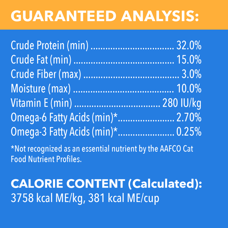 IAMS™ HEALTHY ENJOYMENT™ Dry Cat Chicken & Salmon guaranteed analysis image