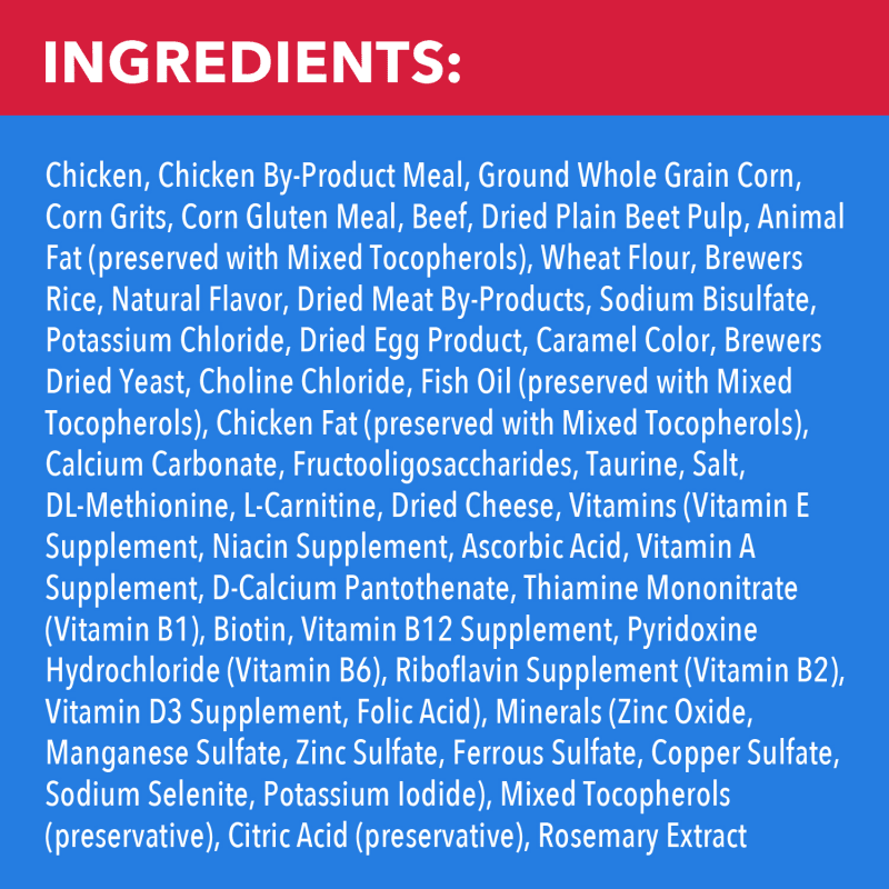 IAMS™ HEALTHY ENJOYMENT™ Dry Cat Chicken & Beef ingredients image