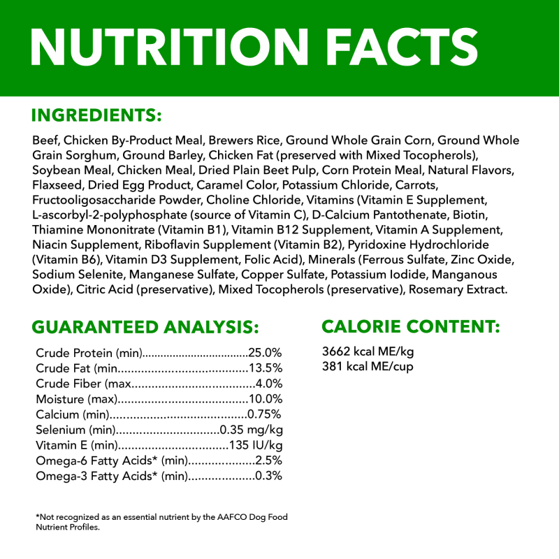 IAMS™ ADULT BEEF AND RICE ingredients image