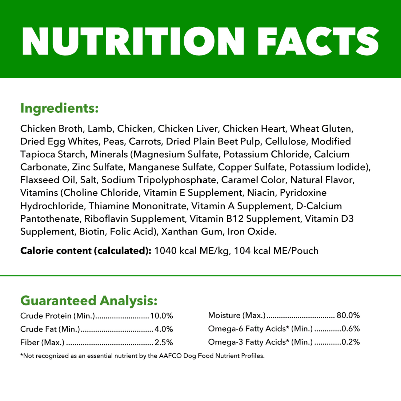 IAMS Proactive Health Adult Lamb, Peas and Carrots Recipe Wet Dog Food guaranteed analysis image