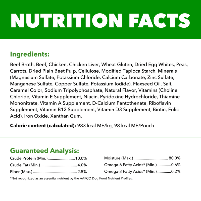 IAMS Proactive Health Adult Beef, Peas and Carrots Recipe Wet Dog Food guaranteed analysis image