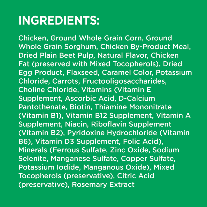 IAMS Proactive Health Adult Minichunks Chicken & Whole Grain Recipe Dry Dog Food, 38.5 Lb Bag ingredients image