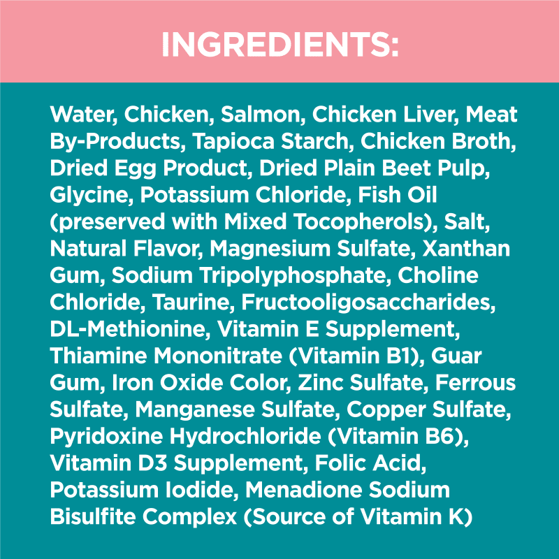 IAMS™ PERFECT PORTIONS™  INDOOR CUTS IN GRAVY - SALMON RECIPE ingredients image