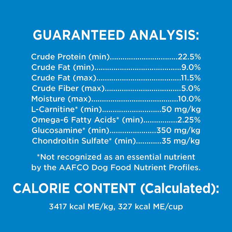 IAMS™ HEALTHY WEIGHT LARGE BREED guaranteed analysis image