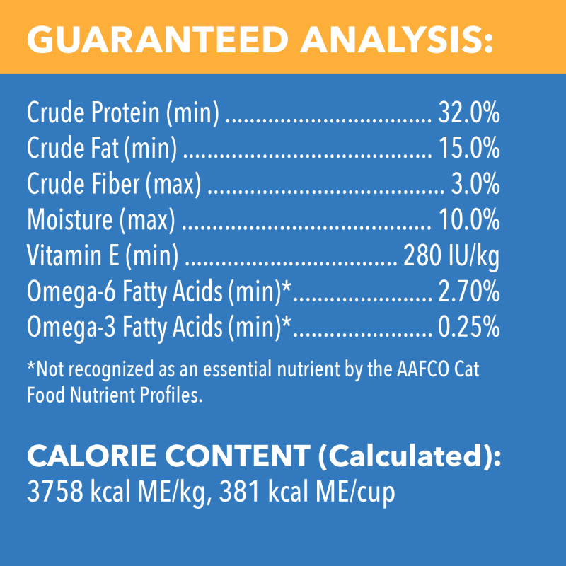 IAMS™ HEALTHY ENJOYMENT™ Dry Cat Chicken & Salmon guaranteed analysis image